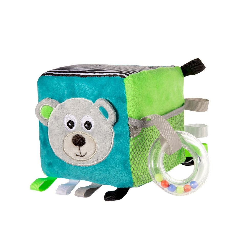 Игрушка-кубик мягкая Bears Canpol babies 68/073_grey с колокольчиком