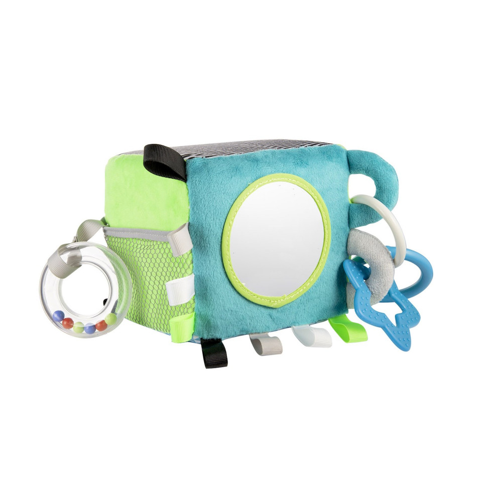 Игрушка-кубик мягкая Bears Canpol babies 68/073_grey с колокольчиком