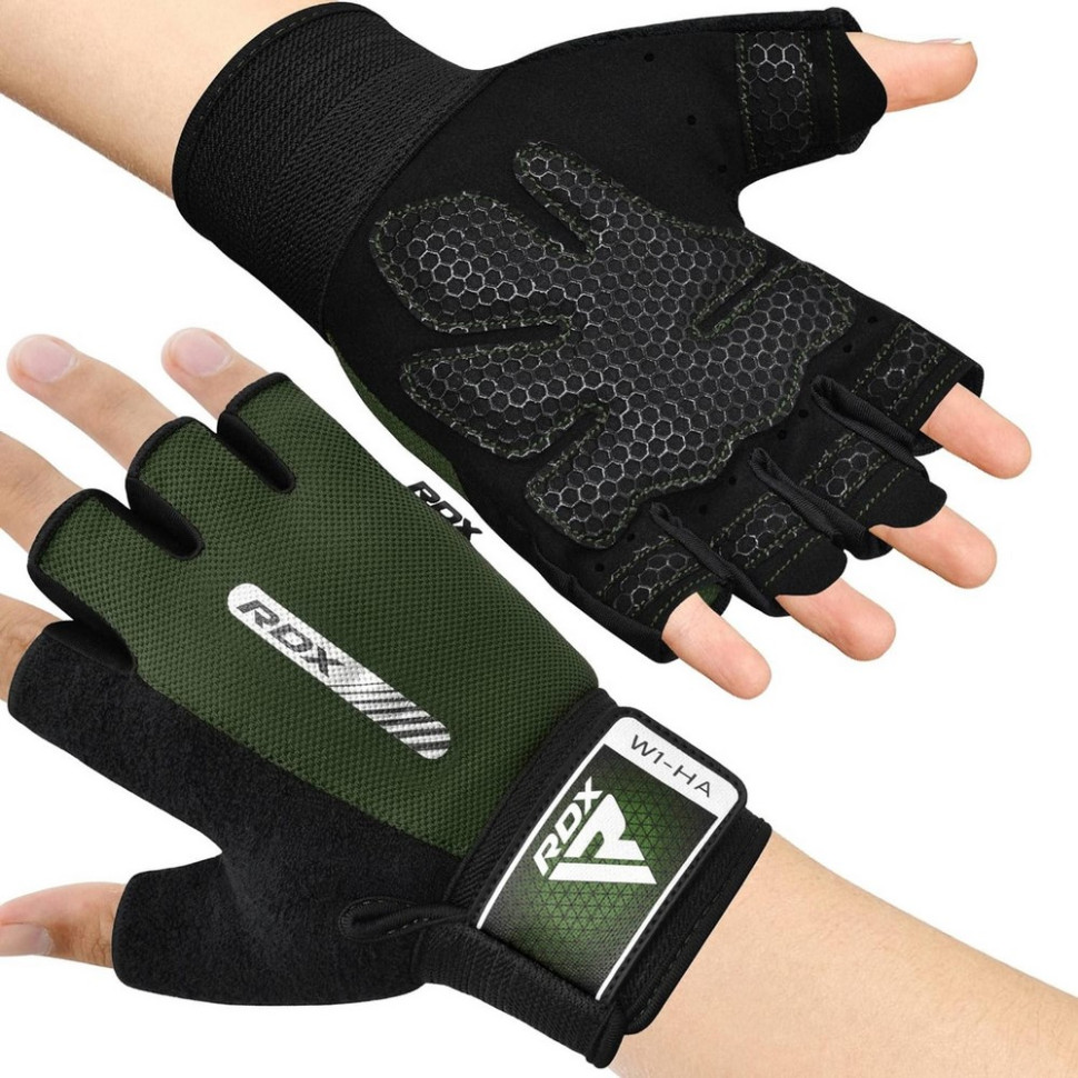 Рукавички для фітнесу W1 Half RDX Inc Limited WGA-W1HA-M, Green, M