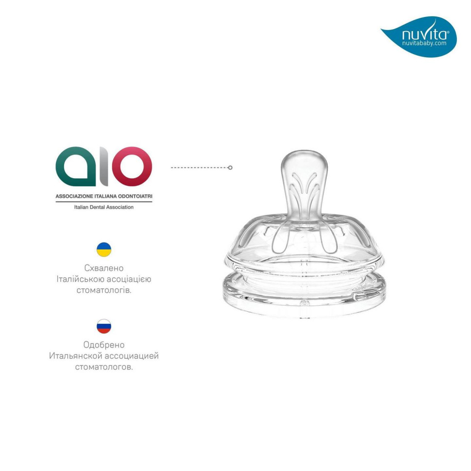 Детская бутылочка Nuvita 6052 Mimic Cool 330мл 4+ Антиколиковая темно-синяя NV6052NIGHTBLUE