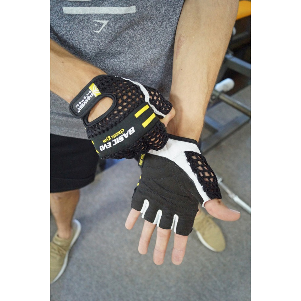 Рукавички для фітнесу Basic EVO Power System PS_2100E_L_Black/Yellow, L