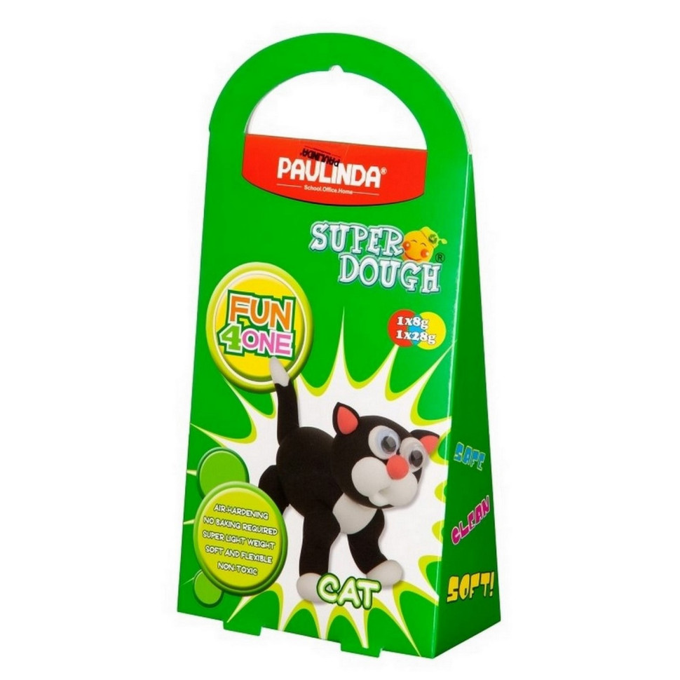 Масса для лепки Paulinda Super Dough Fun4one Кот (подвижные глаза) PL-1561