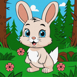 Картина по номерам "Волшебный зайчик" Идейка KHO6112, 25х25 см