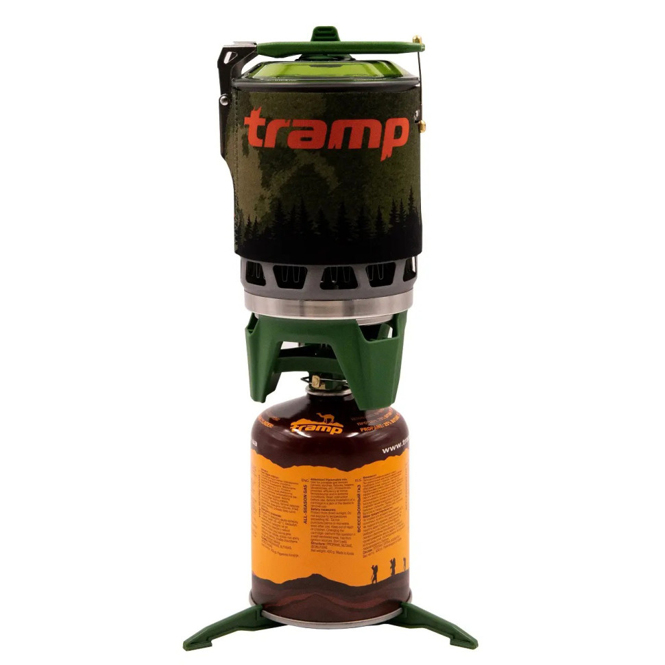Система для приготовления пищи и газовый баллон 230 грамм Tramp UTRG-115-olive+UTRG-003