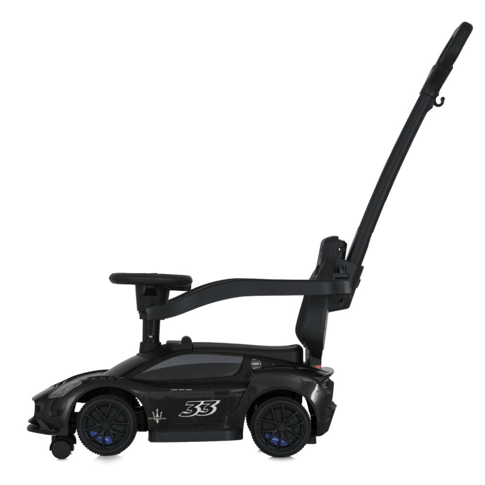 Детская каталка-толокар 2 в 1 Bambi M 5106-2 черный, с родителькой ручкой