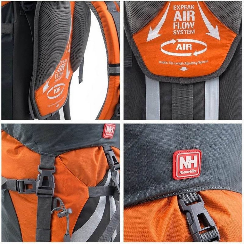Рюкзак туристичний NH70B070-B Naturehike 6927595709016, 70 л, помаранчевий