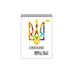 Блокнот "Герб Украины" А6 Апельсин АП-1907-6, 40 листов, пружина сверху