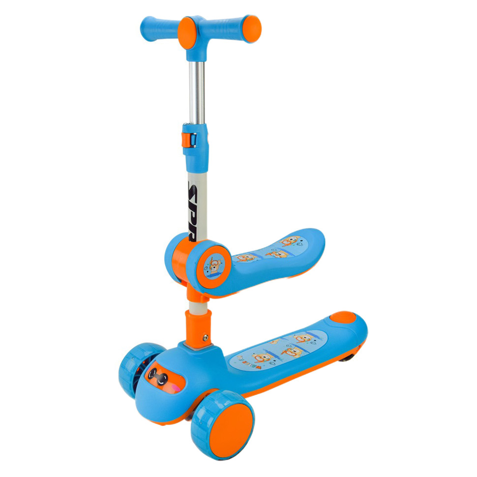 Самокат детский 3-х колесный Bambi SC2422(Blue) 3в1 светящиеся колеса, синий