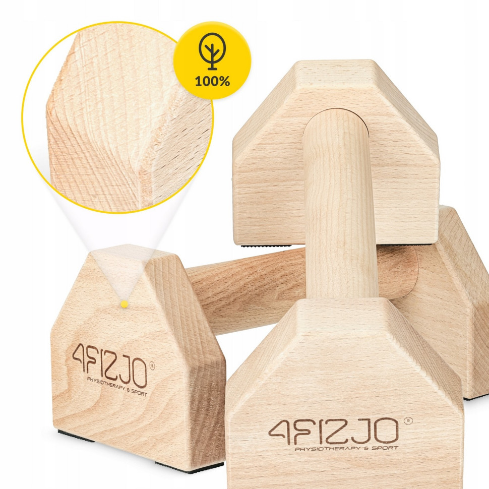Упоры для отжиманий паралетсы 4FIZJO P-5905973407021 деревянные 25 см 