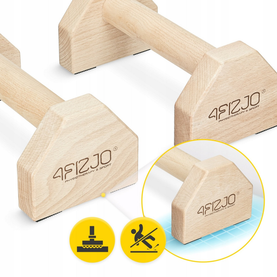 Упоры для отжиманий паралетсы 4FIZJO P-5905973407021 деревянные 25 см 