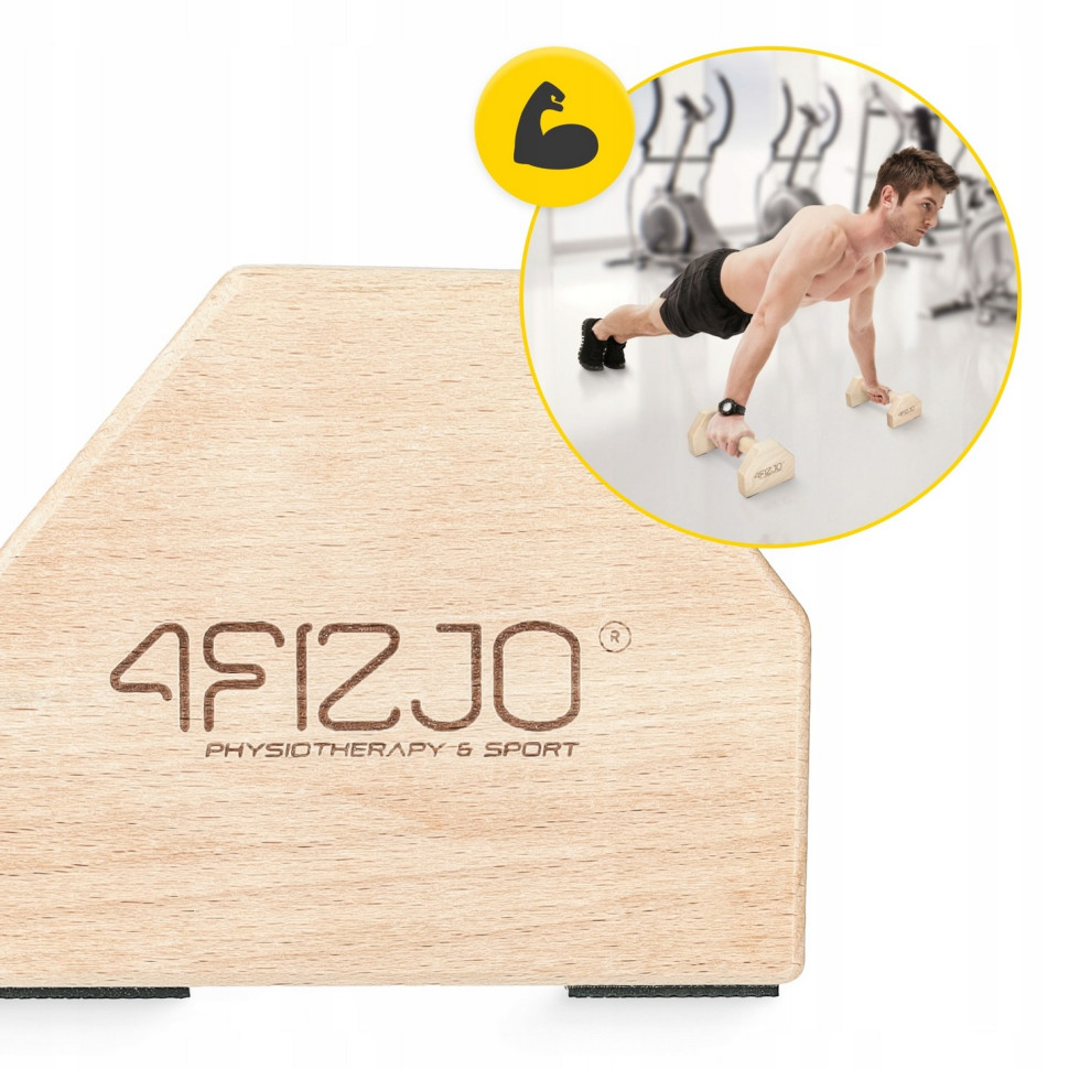 Упоры для отжиманий паралетсы 4FIZJO P-5905973407021 деревянные 25 см 