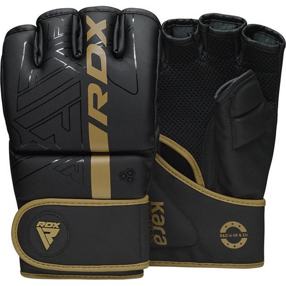 Рукавиці для ММА F6 KARA Matte RDX Inc Limited GGR-F6MGL-M, Golden, M (капа у комплекті)