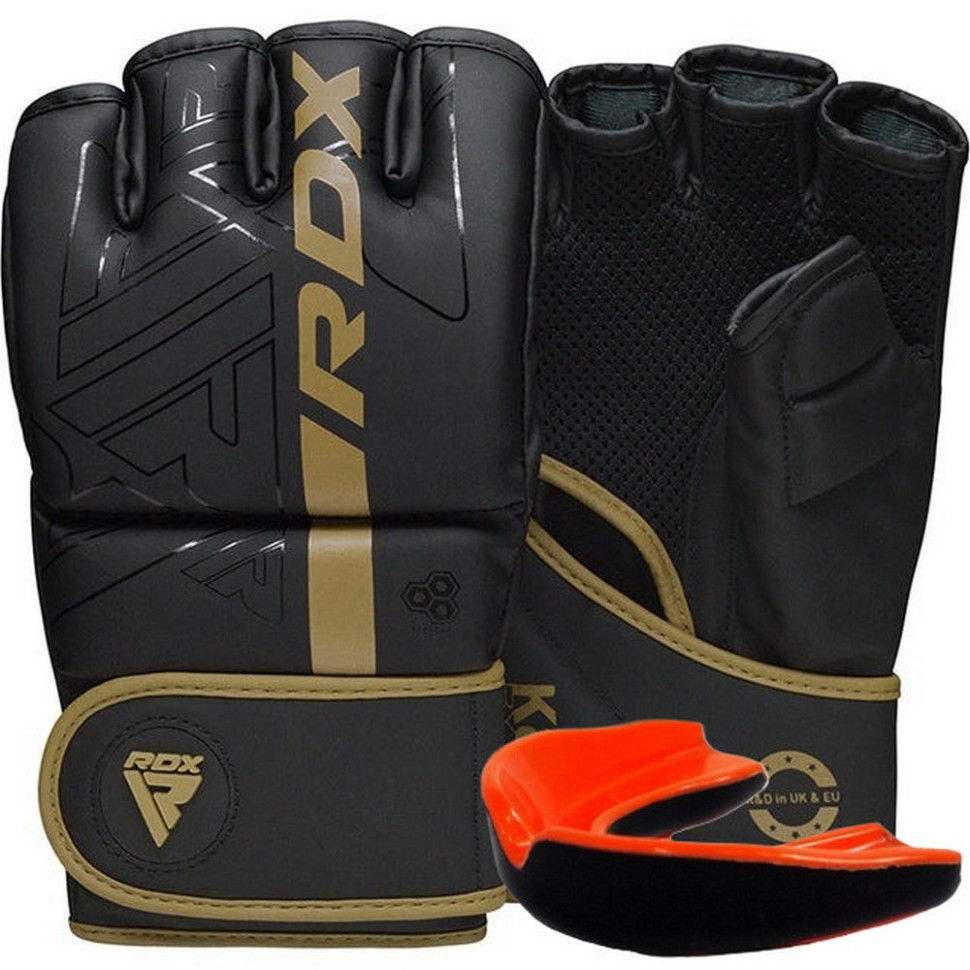 Рукавиці для ММА F6 KARA Matte RDX Inc Limited GGR-F6MGL-M, Golden, M (капа у комплекті)