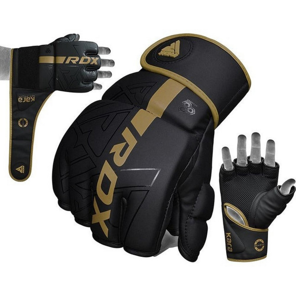 Рукавиці для ММА F6 KARA Matte RDX Inc Limited GGR-F6MGL-M, Golden, M (капа у комплекті)