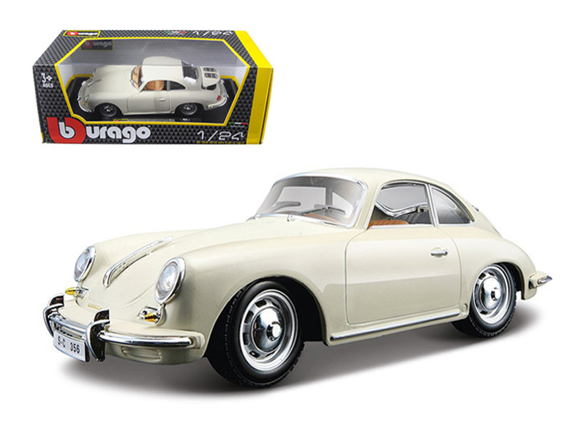 Автомодель - PORSCHE 356B 1961 (слоновая кость, красный, 1:24)