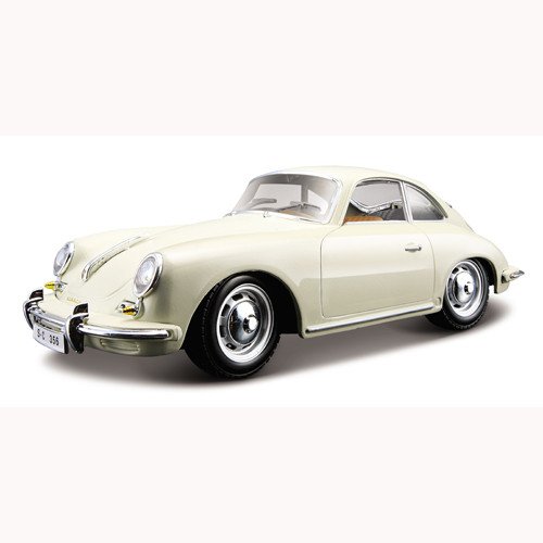 Автомодель - PORSCHE 356B 1961 (слоновая кость, красный, 1:24)