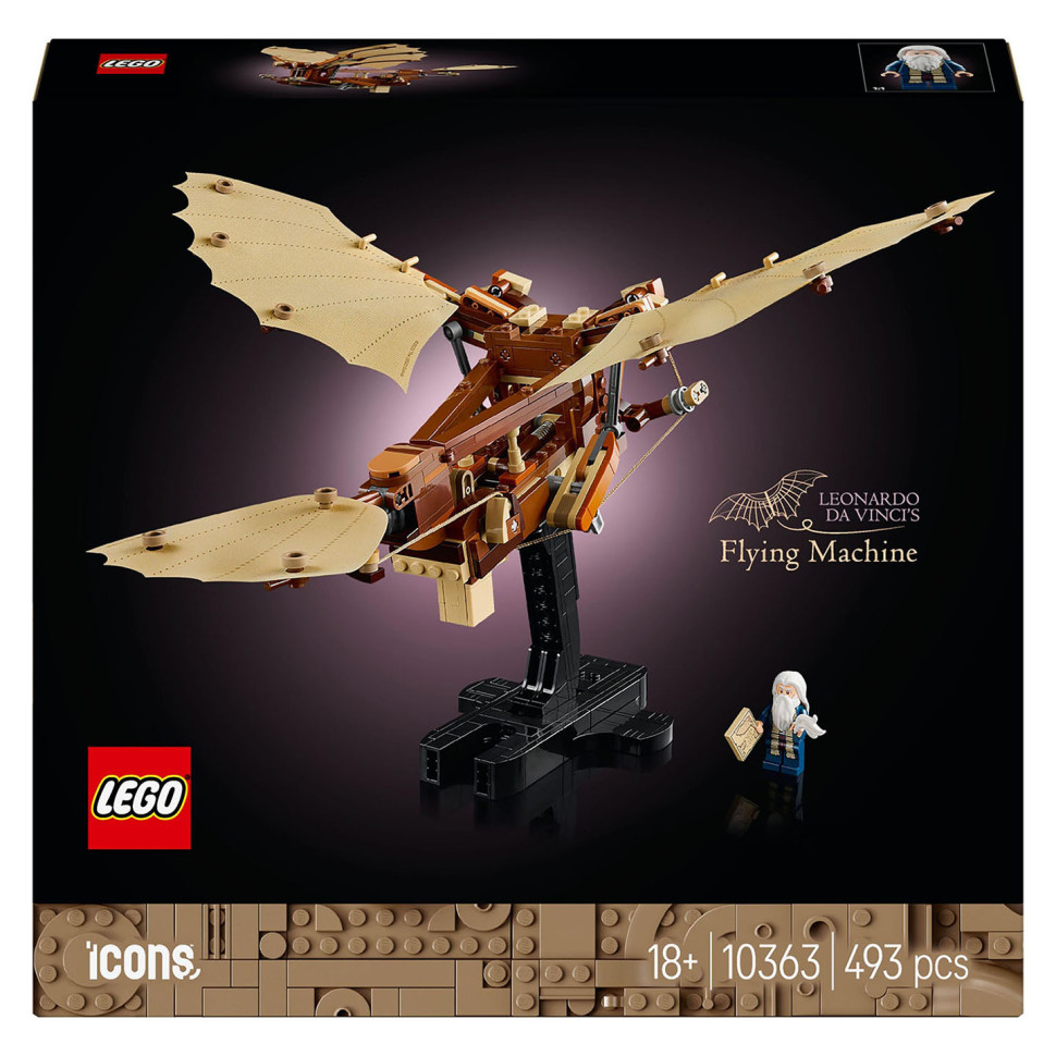 Конструктор LEGO Icons Летательный аппарат Леонардо да Винчи 10363, 493 детали