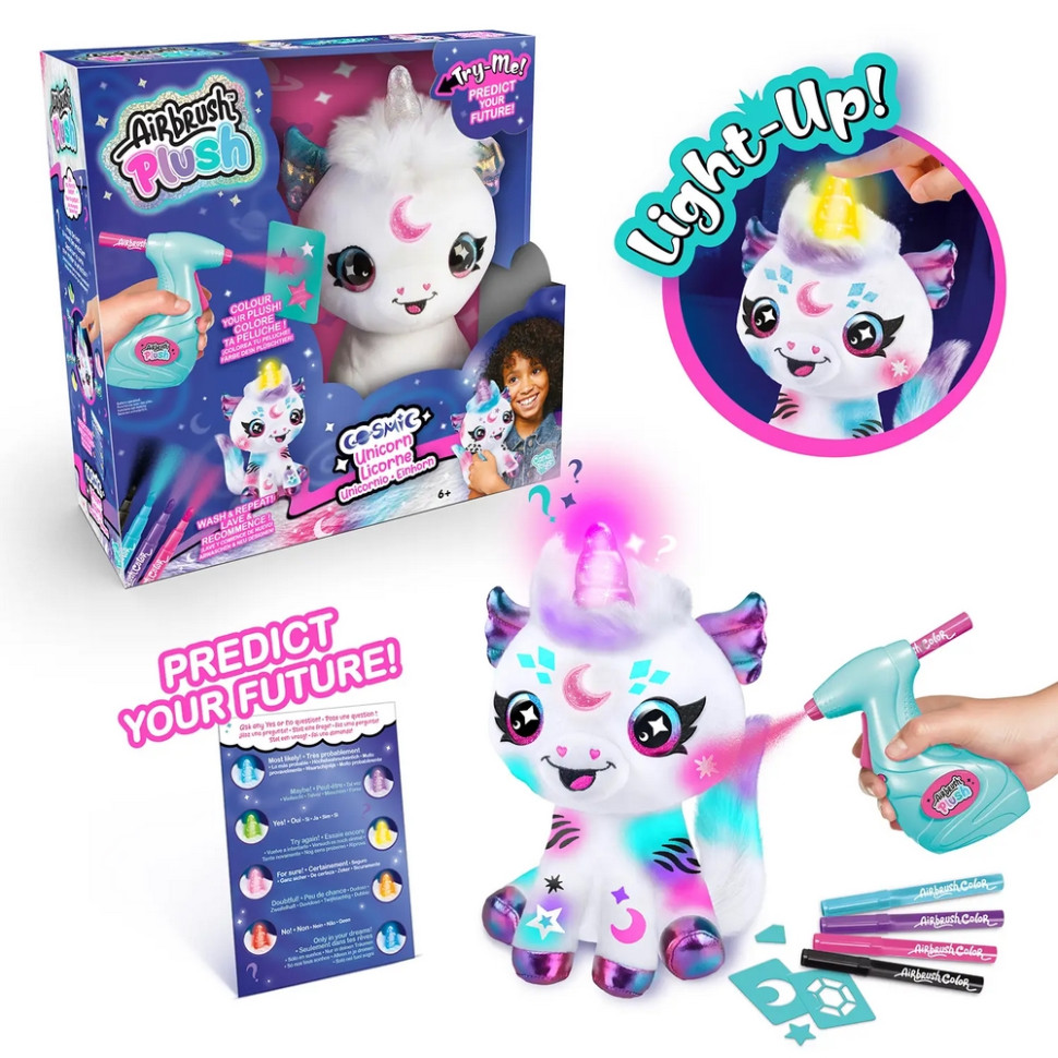 Набір для творчості DIY AIRBRUSH PLUSH Єдиноріг Космік CanalToys AIR028 с сяючим рогом