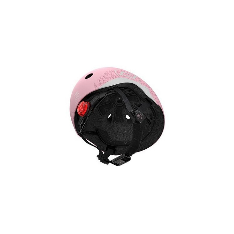 Шлем защитный детский Scoot and Ride SR-210225-ROSE, светоотражающий розовый, с фонариком, 45-51 см