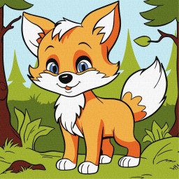 Картина по номерам "Пушистая лиса" Идейка KHO6113, 25х25 см