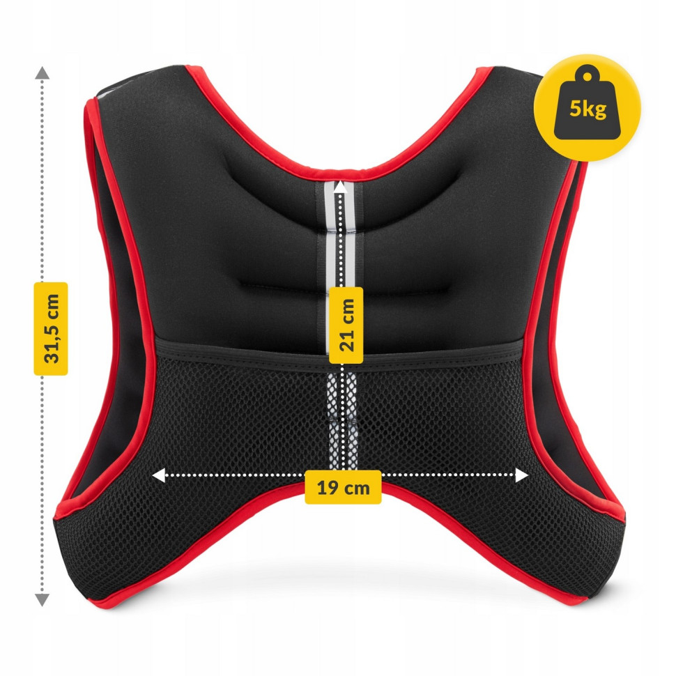 Жилет-обважнювач для тренувань 4FIZJO P-5905973402156 5 кг, Black/Red