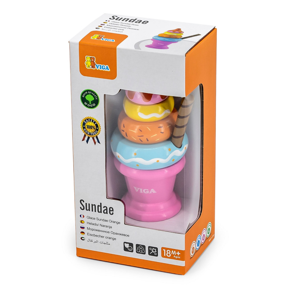 Деревянная пирамидка-мороженое Viga Toys 51321 игрушечные продукты