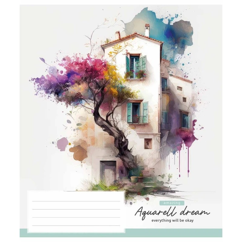 Тетрадь общая «Aquarell dream» Школярик 036-3289L-1 в линию, 36 листов