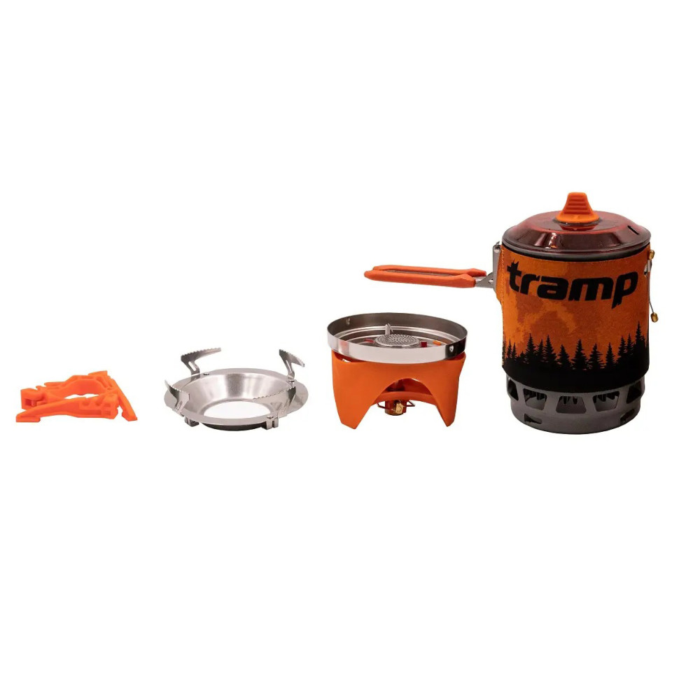 Система для приготовления пищи и газовый баллон 230 грамм Tramp UTRG-049-orange+UTRG-003