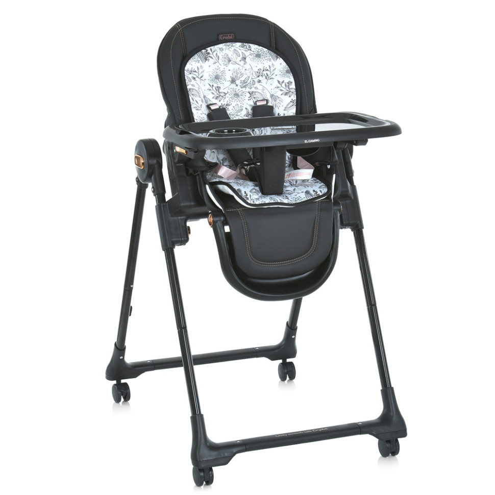 Стілець для годування EL CAMINO ME 1037-B CRYSTAL Black Gold до 15 кг