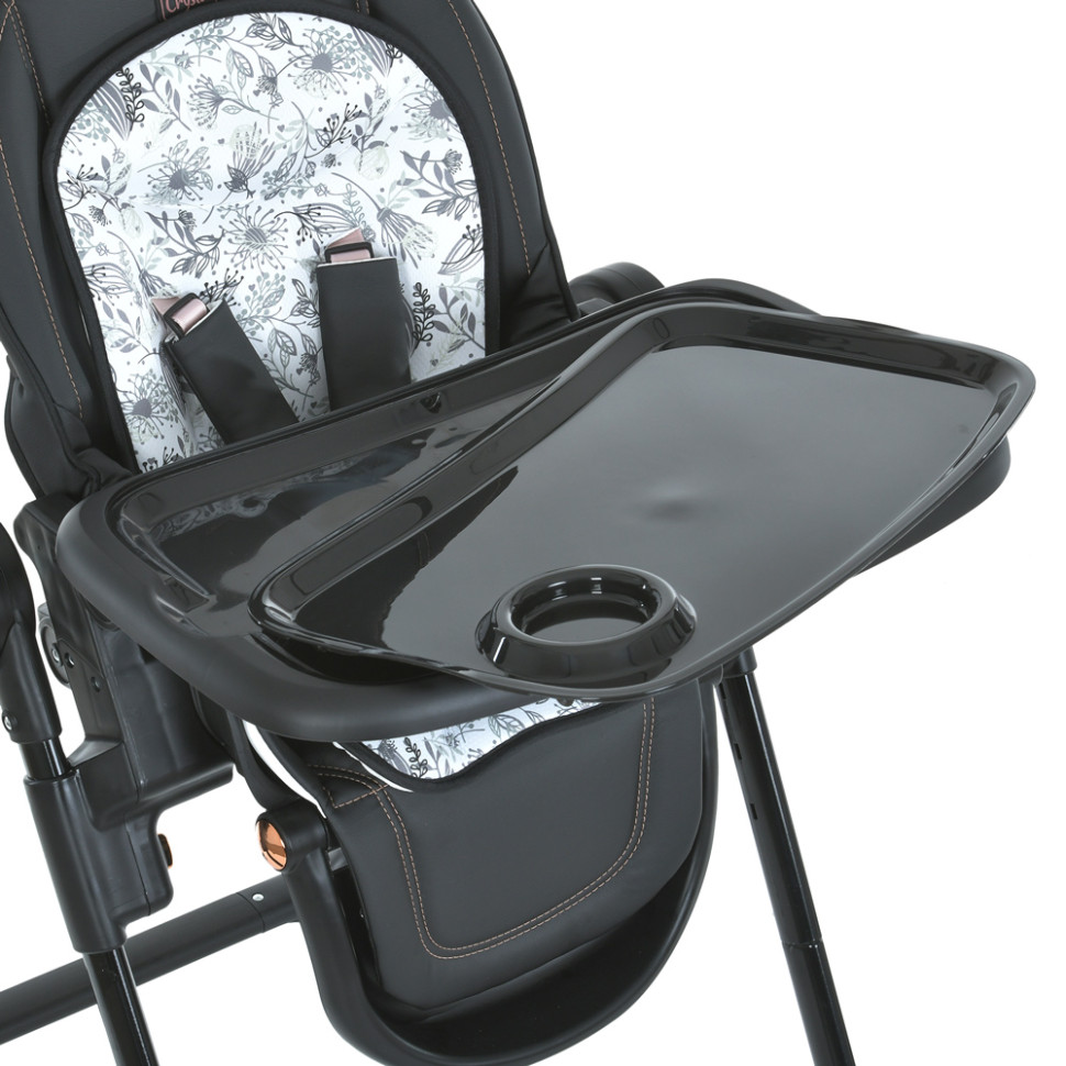 Стілець для годування EL CAMINO ME 1037-B CRYSTAL Black Gold до 15 кг