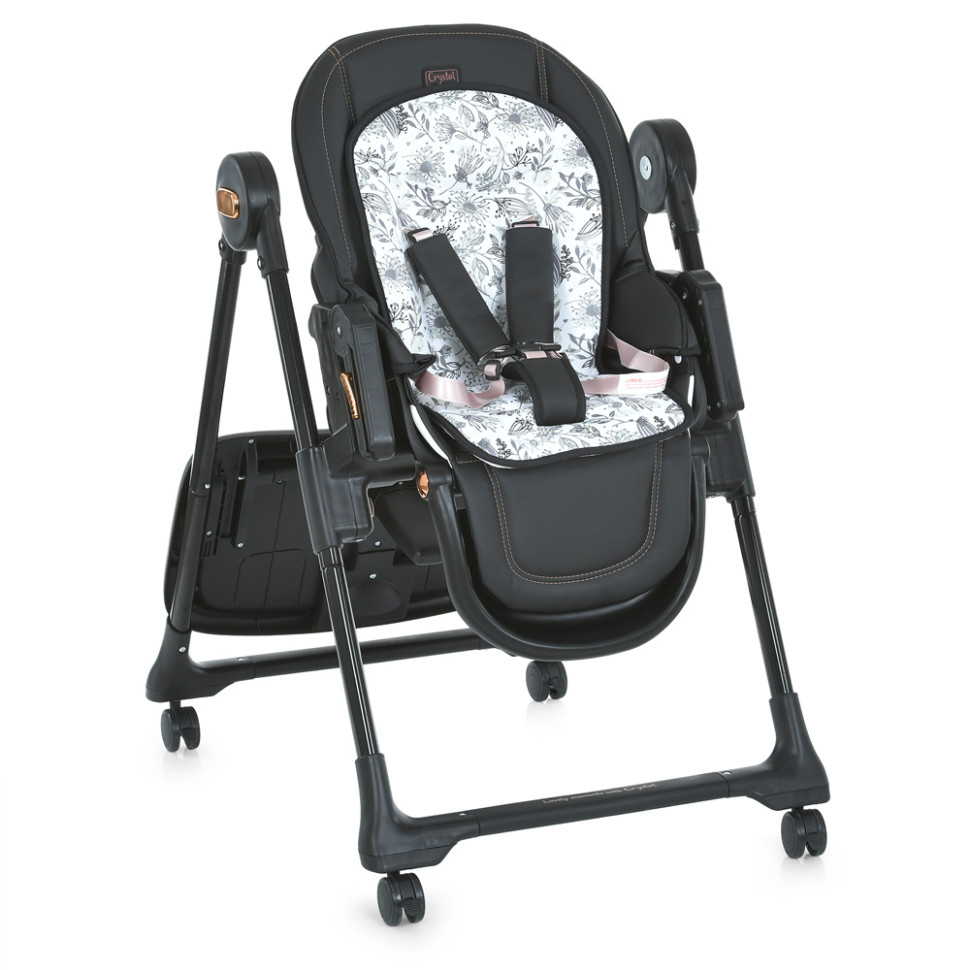 Стілець для годування EL CAMINO ME 1037-B CRYSTAL Black Gold до 15 кг