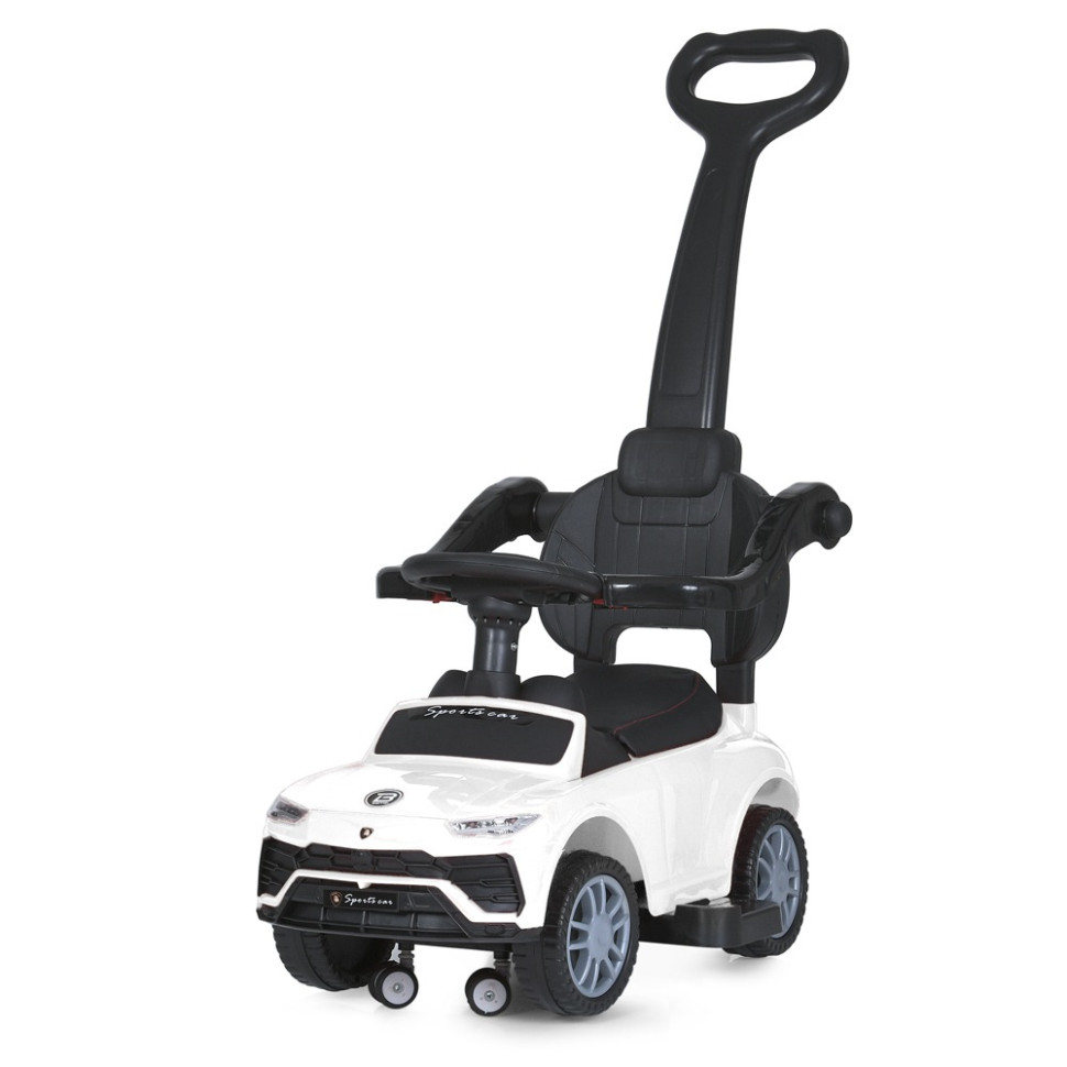 Дитяча каталка-толокар Bambi Racer M 5044L-1 білий, з батьківською ручкою