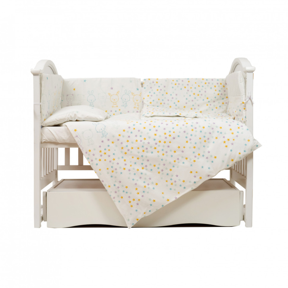 Постельный комплект белья Bunnies mint Twins 4091-E-022 Eco Line 6 элементов