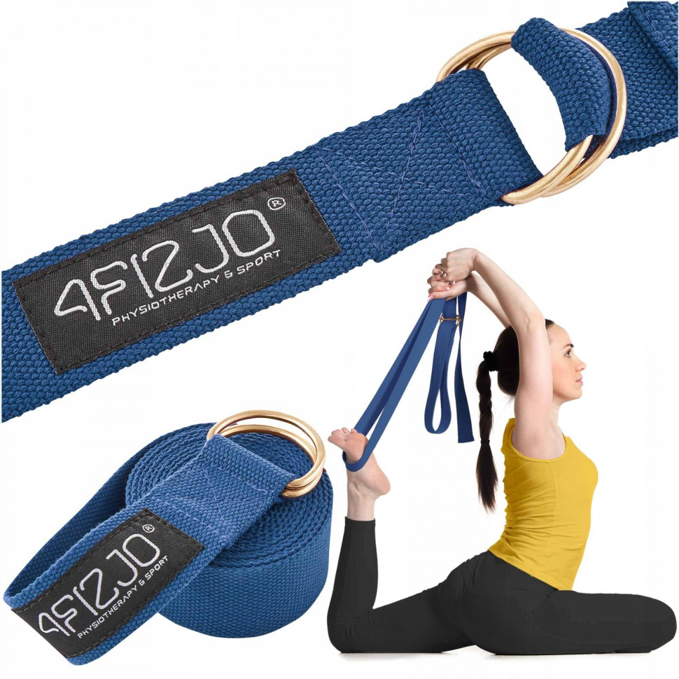 Ремінь для йоги 4FIZJO 4FJ0528 Blue 300 см