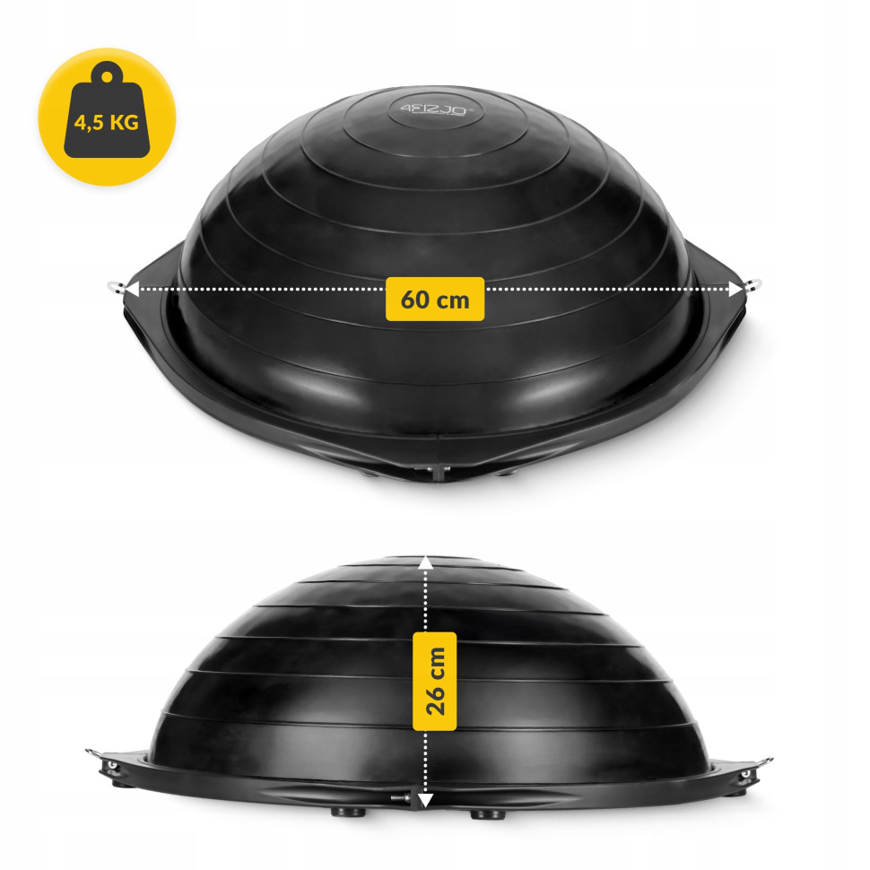 Балансувальна платформа Bosu Ball 4FIZJO P-5905973402446, 60см, чорний