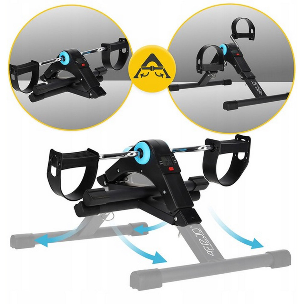 Мини велотренажер для рук и ног Mini 2 в 1 4FIZJO MBIKE03 Black/Blue
