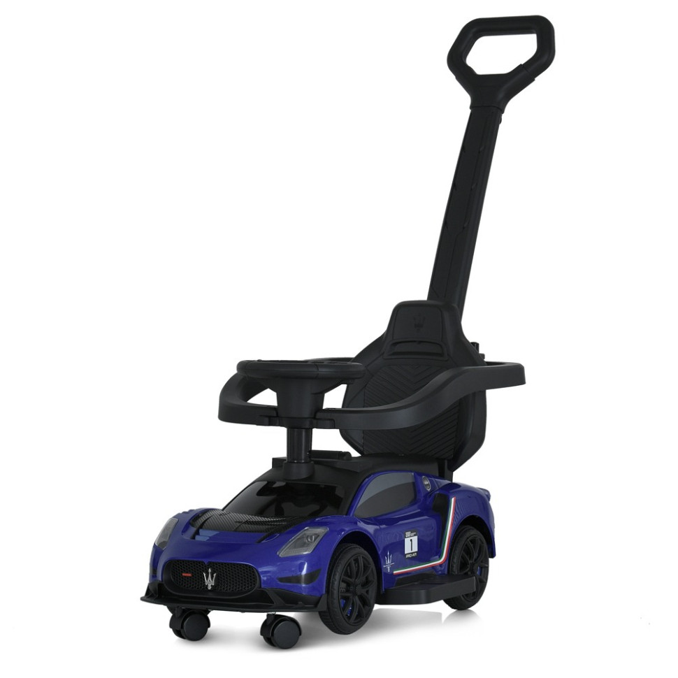 Дитяча каталка-толокар 2 в 1 Bambi M 5106-4 синій, з батьківською ручкою