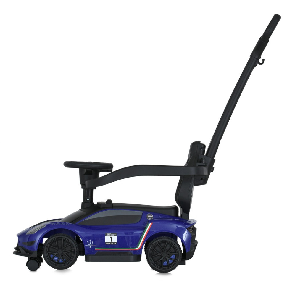Дитяча каталка-толокар 2 в 1 Bambi M 5106-4 синій, з батьківською ручкою