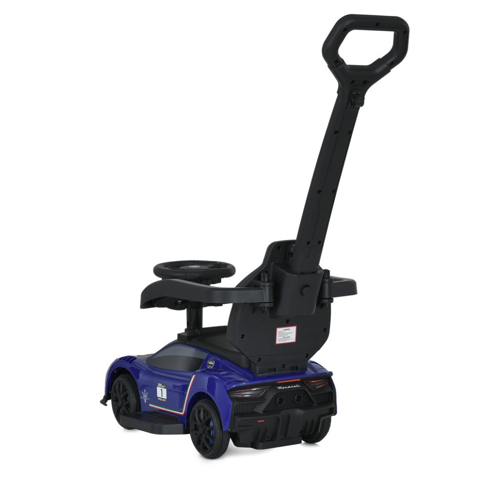Дитяча каталка-толокар 2 в 1 Bambi M 5106-4 синій, з батьківською ручкою