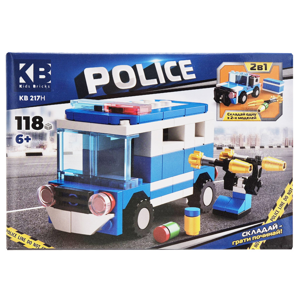 Детский конструктор Полицейская серия Police Limo Toy KB 217H 2 в 1, 118 деталей