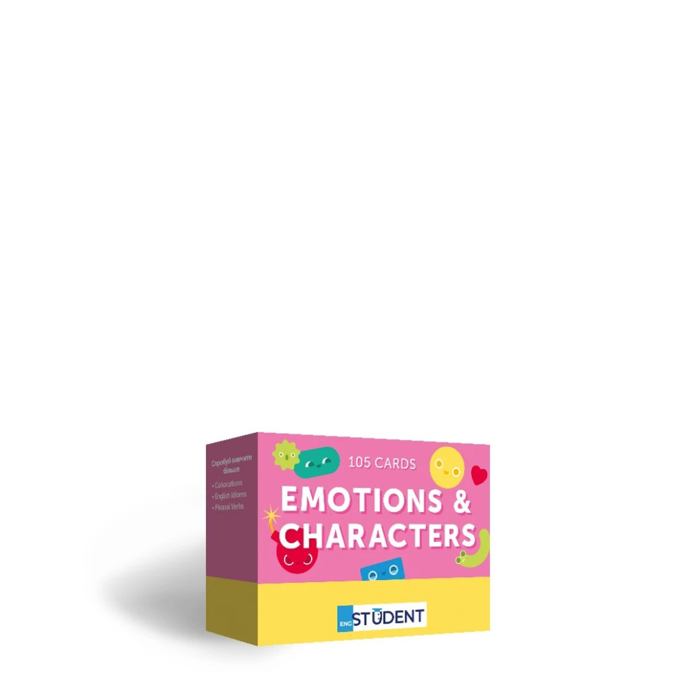 Карточки для изучения английского языка EMOTIONS and CHARACTERS English Student 591226005 англ-укр 105 Карточек