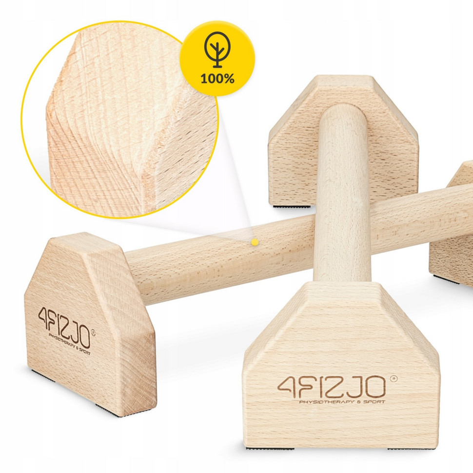 Упоры для отжиманий паралетсы 4FIZJO P-5905973407045 деревянные 40 см 