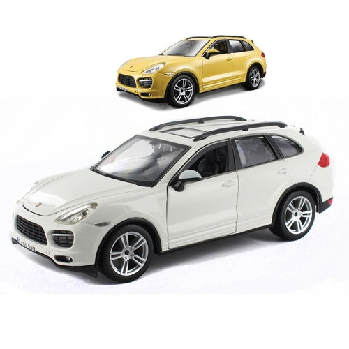 Автомодель - PORSCHE CAYENNE TURBO (белый, желтый, 1:24)