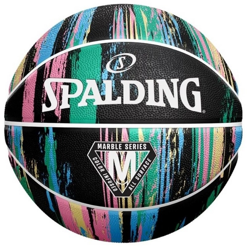 М'яч баскетбольний Marble Ball Spalding 84398Z, чорний № 7