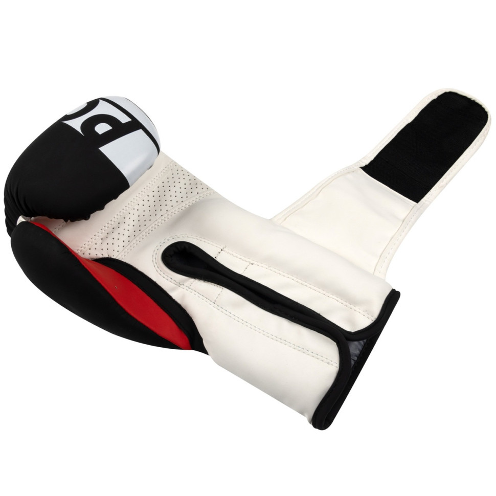 Боксерские перчатки 3086 Matt Challenger PowerPlay PP_3086_14oz_Bl/White, Черно-Белые 14 унций