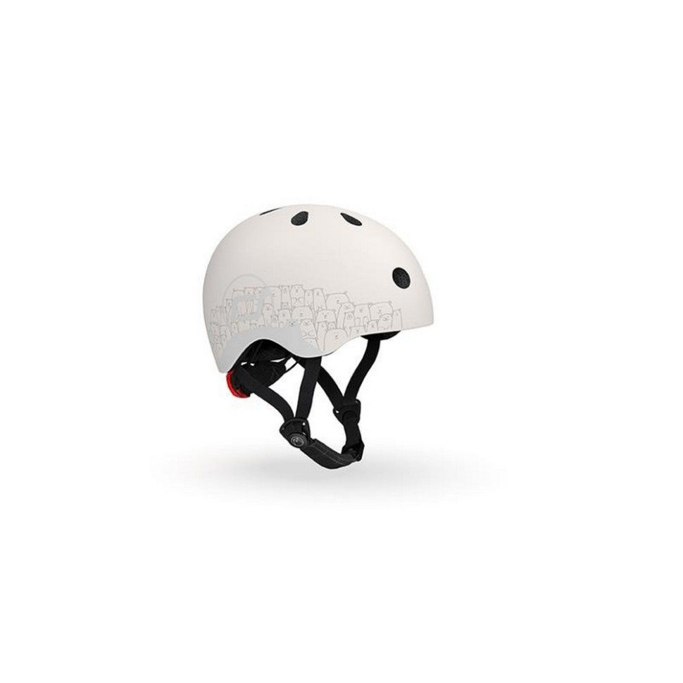 Шолом захисний дитячий Scoot and Ride SR-210225-ASH, світловідбивний світло-сірий з ліхтариком 45-51 см