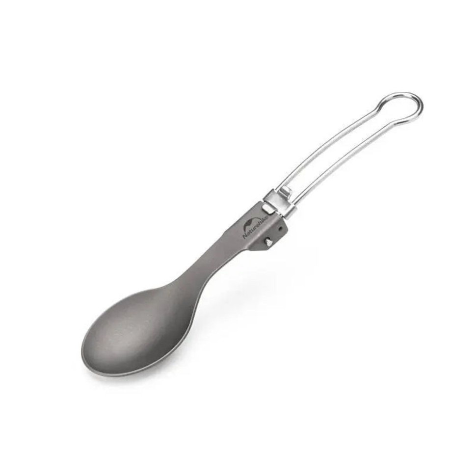 Ложка складана з титану Naturehike Titanium NH19C001-J 6927595734773 з мішечком, сірий