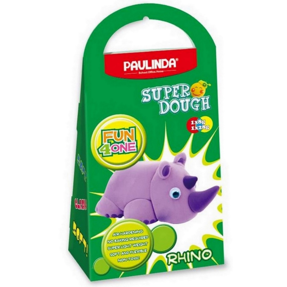 Маса для ліплення Paulinda Super Dough Fun4one Носоріг (рухливі очі) PL-1537