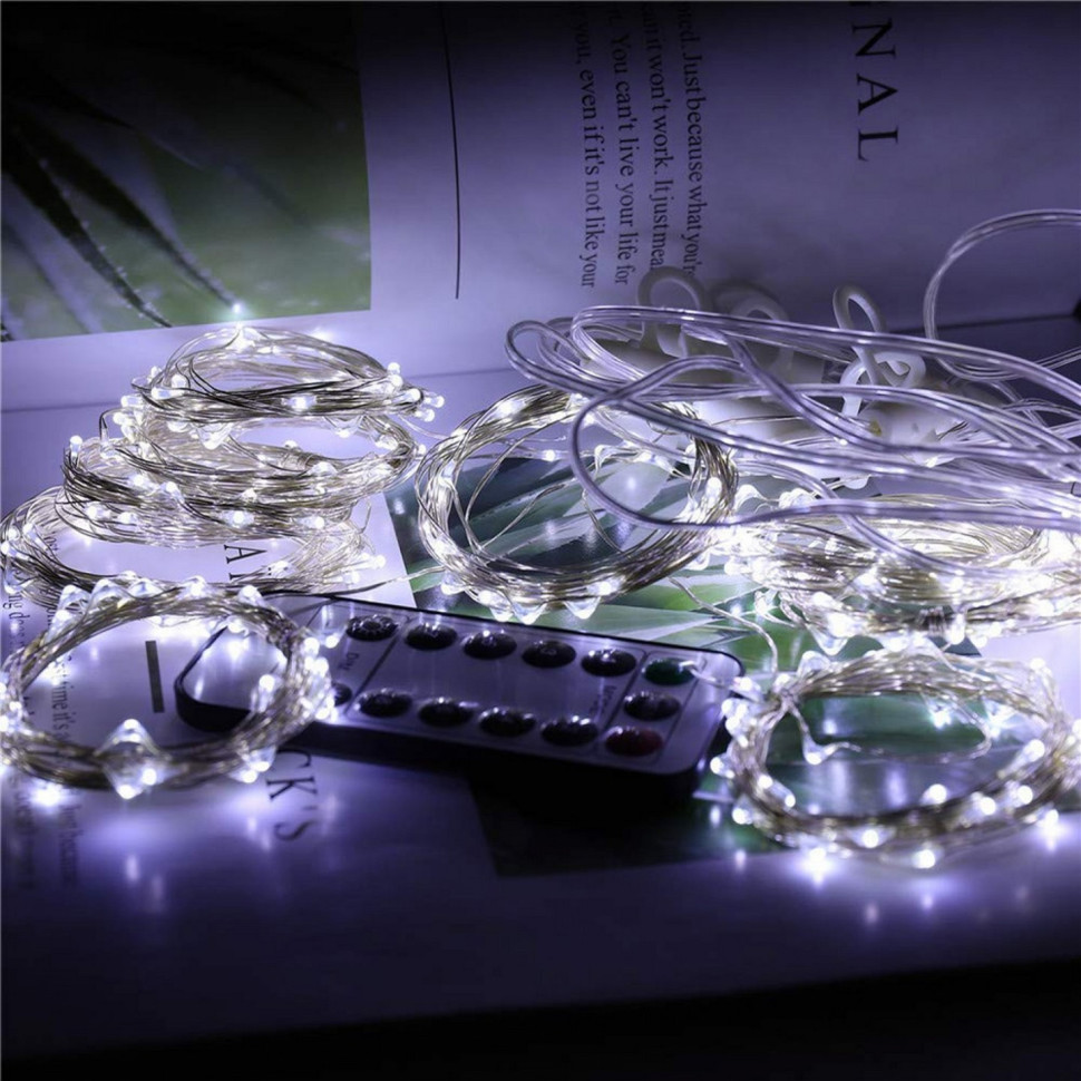 Гирлянда водопад (штора) Springos CL0098, 2 x 2 м 400 LED, Cold White