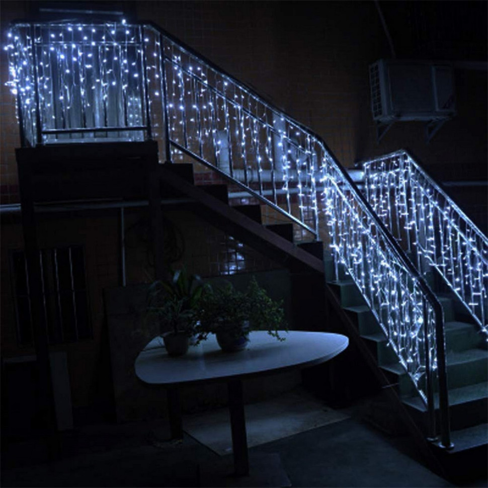 Гирлянда водопад (штора) Springos CL0098, 2 x 2 м 400 LED, Cold White